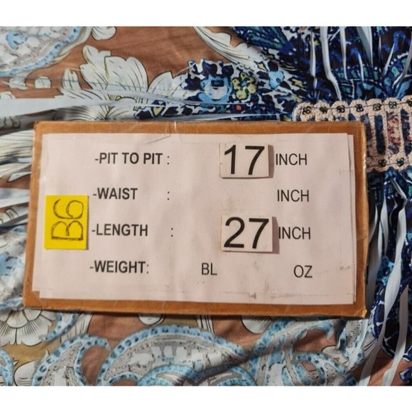 unity world mean Womens Asymmetric Hem Tank Top Flowy Size L Blue Floral  B6P - Picture 6 of 7